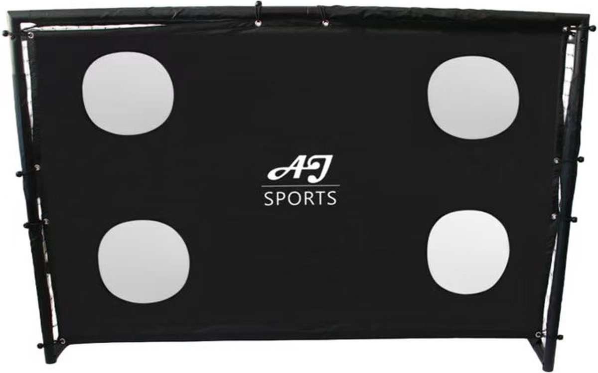 AJ-Sports Voetbaldoel met Doelwand - 220x170x90cm - Voetbalgoal - Goals - Voetbaltraining - Stalen buizen - 4 Schietgaten - Snelle Montage -Zwart — afbeelding 17