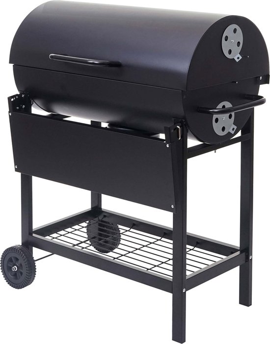 Barbecuetrolley MCW-F70, houtskool barbecue staander barbecue tuinbarbecue met dekselplateau, staal 103x93x70cm zwart van MCW — afbeelding 3