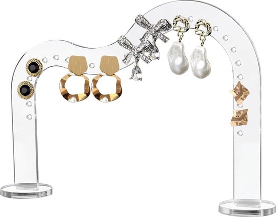 pistro 4-Tier Houten Oorbel Display Stand Sieraden Organizer voor