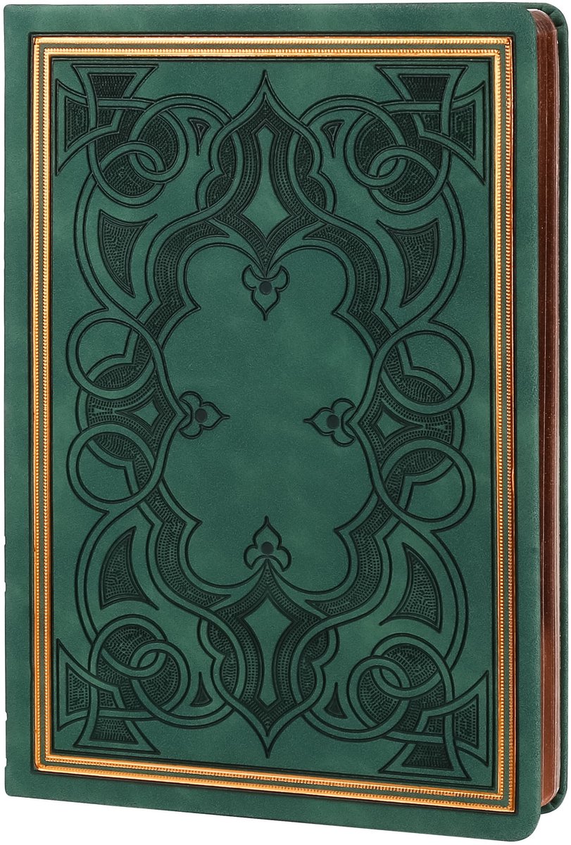 Victoria's Journals - Notitieboek A5 - Old Book Journal - Vintage - Premium Vegan Leer Hardcover - 320 Pagina's Premium Papier (Donker Groen)