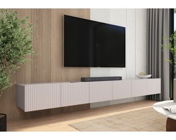 Promeubels - Tv meubel Kingston - Beige - 300cm (2x 150cm) - Tv kast - Hangend of staand