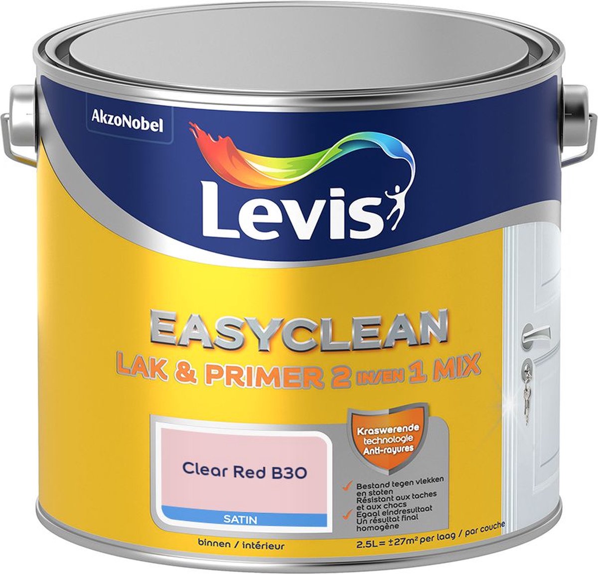 Levis - Easyclean Lak & Primer 2-In-1 Mix - Clear Red B30 - Mengverf - 2,5 L