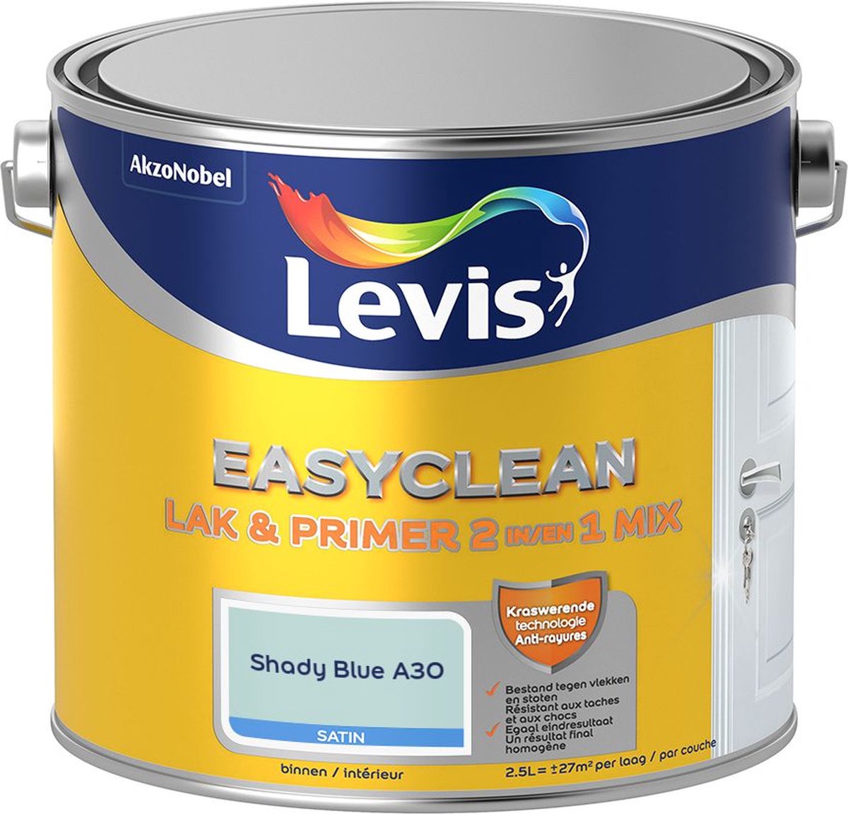 Levis - Easyclean Lak & Primer 2-In-1 Mix - Shady Blue A30 - Mengverf - 2,5 L