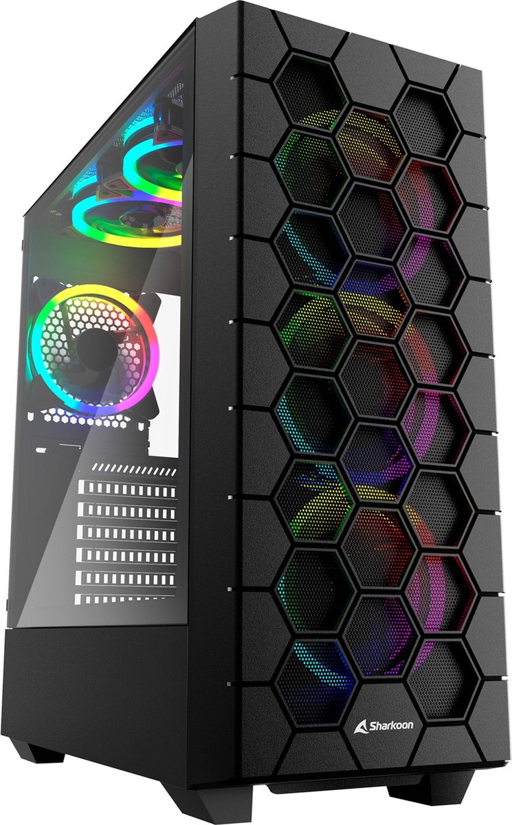 ATX Semi-tower Box Sharkoon RGB HEX Black