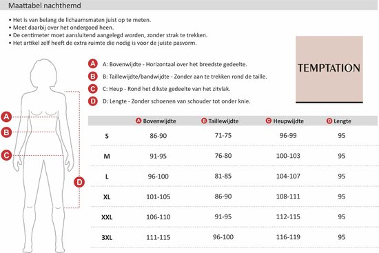 Temptation Ladies Bigshirt robe de nuit chemise de nuit rose TPNGD1801A Tailles: S