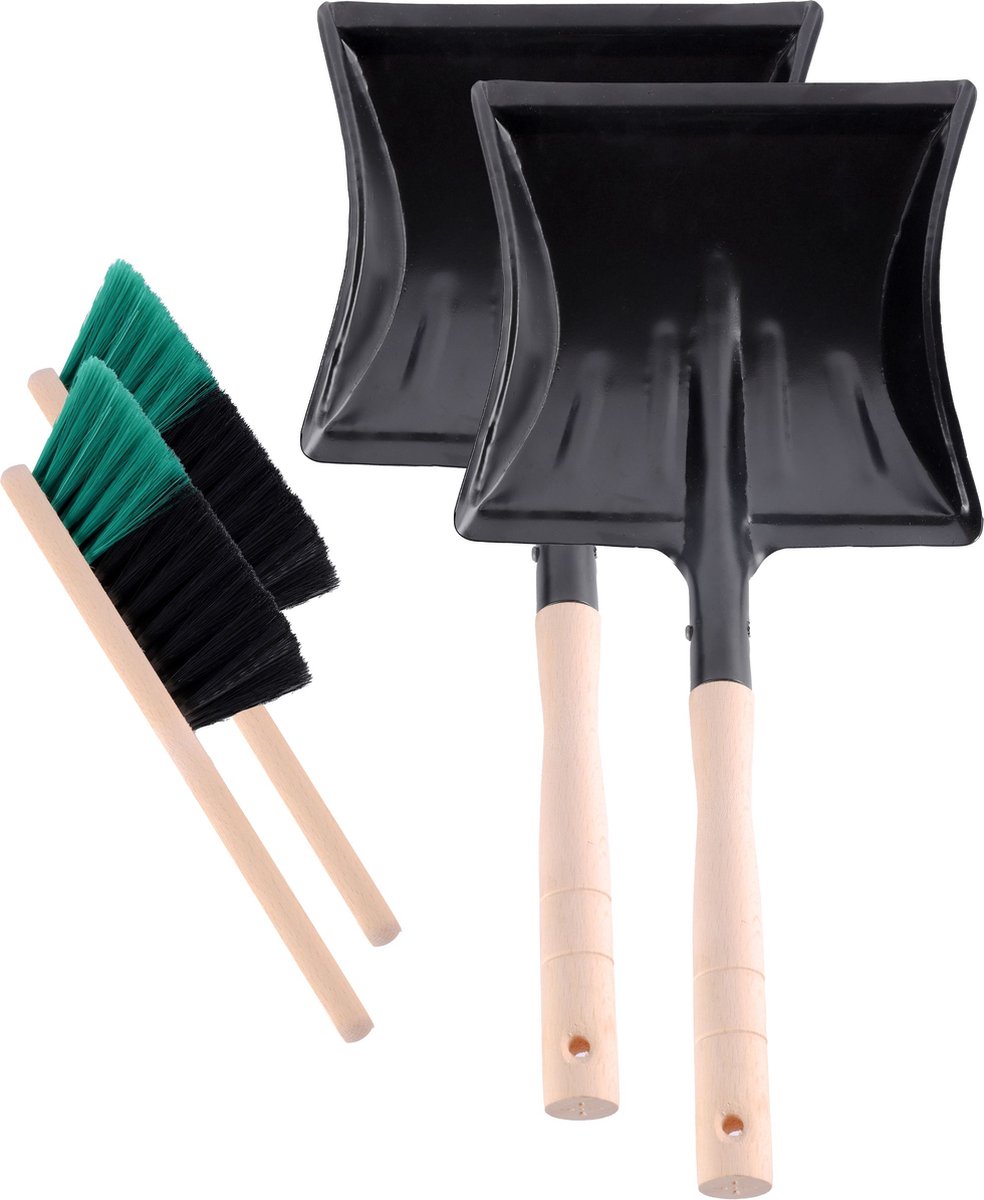 Goedkoopste Garronda Stoffer en Blik – Handveger - Open Haard – Zwart/Groen - GD-WAL-MAD-DustpanBrush