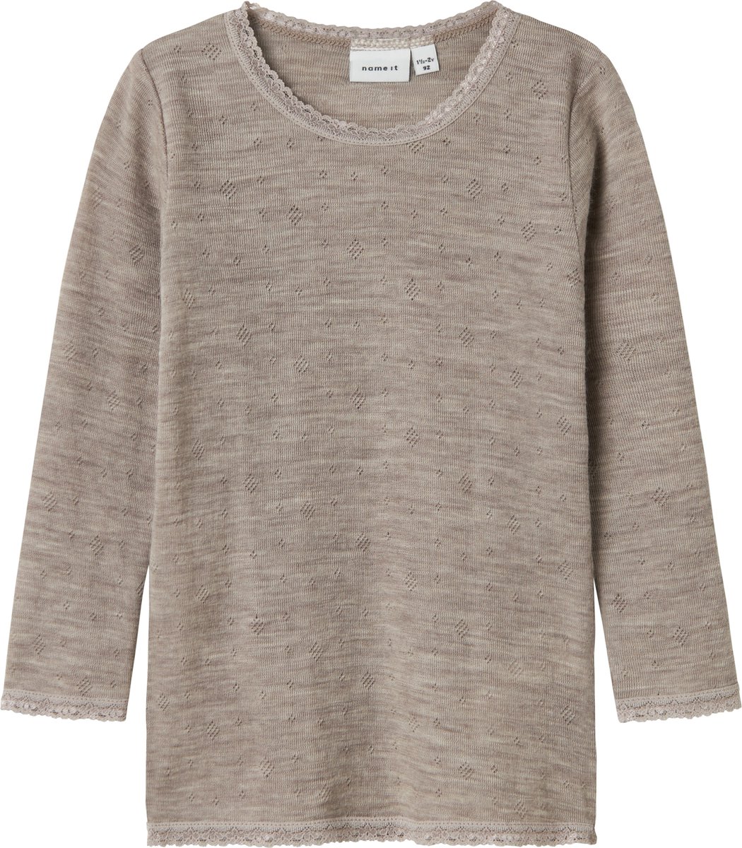 NAME IT - NMFWANG WOOL NEEDLE LS TOP SOLID NOOS - Meisjes - Lange mouwen shirts