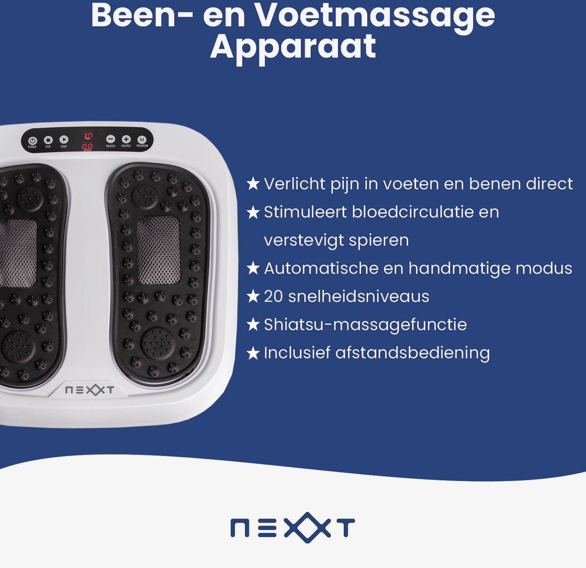 Nexxt Been- en Voetmassage Apparaat met 20 Snelheden - afbeelding 3