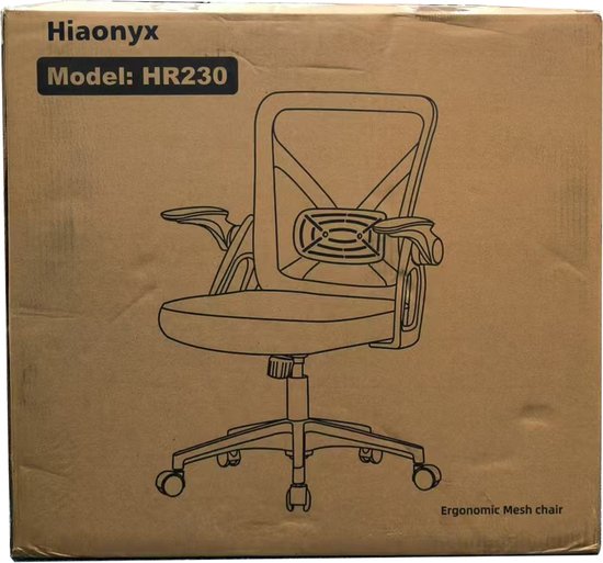 Hiaonyx Chaise de Bureau-Chaise de Bureau Ergonomique-Chaises de Bureau pour Adultes-Accoudoirs Pliants-Support Lombaire-Coussin d'assise épaissi et élargi- Zwart