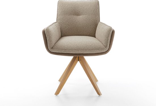 Chaise pivotante Nela - Structure en bois Flex , angulaire, mélange de matériaux naturels, boue, rotatif à 180°