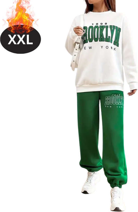 Survêtement Nivard - Survêtement d'intérieur - Adultes - Survêtement - Confortable - Pantalon de jogging - Survêtement - Femme - Vert - XXL