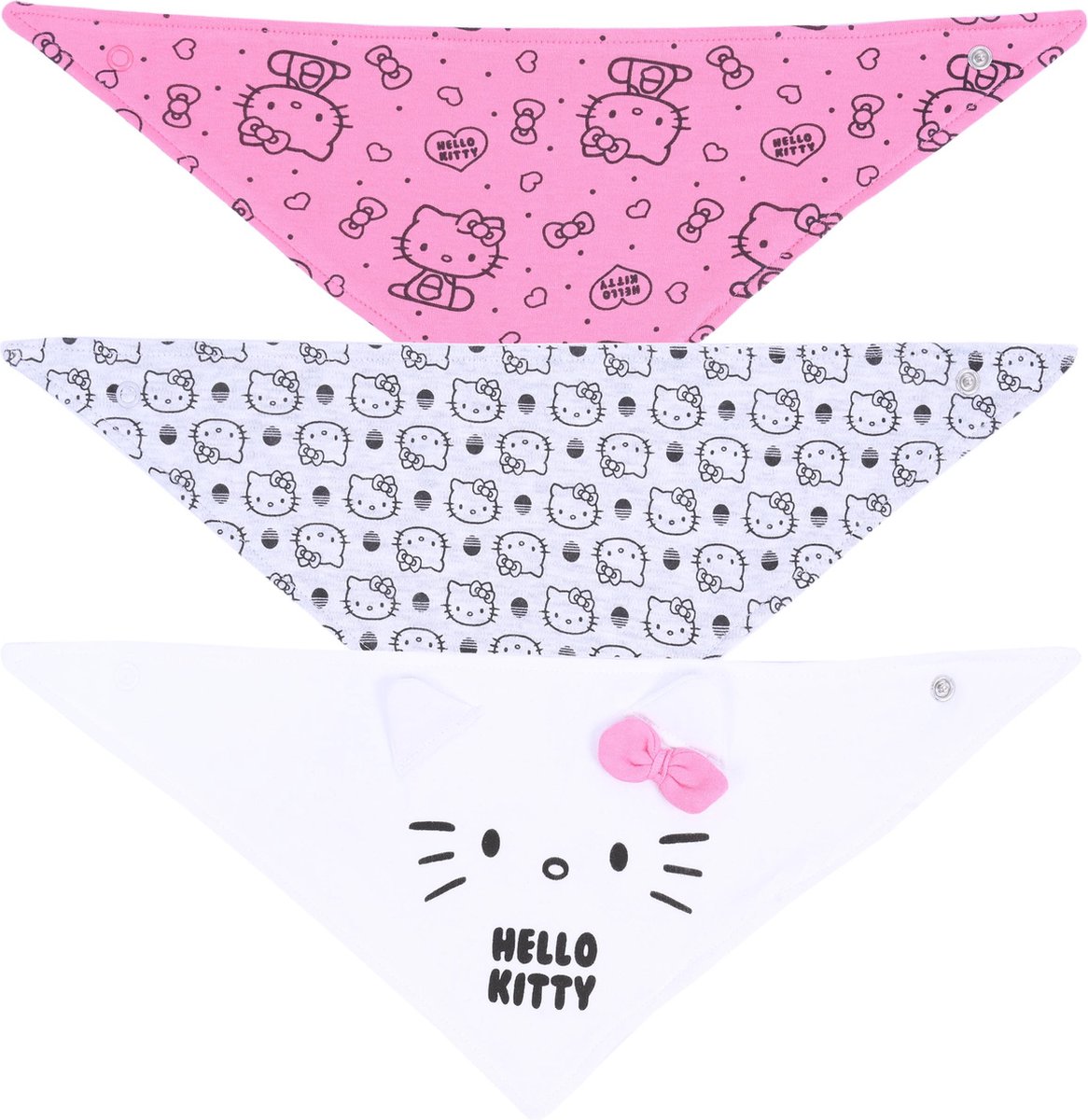 Goedkoopste 3x Hello Kitty slabbetje