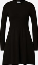Starry Indigo - Dames Lange Mouwen Gebreide Jurk | Zwart | Maat L/40