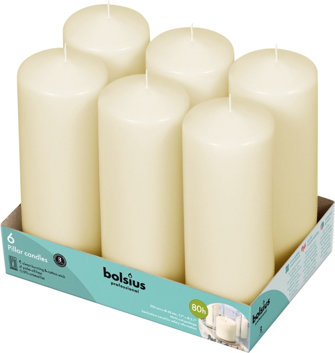 Bolsius Stompkaars - Ivoor - 6 stuks