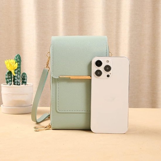 Sac Bandoulière Femme En Cuir PU - Petit Format, Vert, Avec Compartiment Pour écran Tactile, Neuf