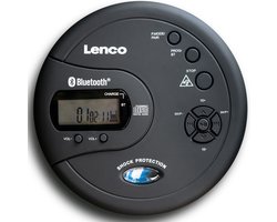 Lenco CD-300BK Discman - Draagbare Bluetooth® CD-MP3 Speler - Anti-Shock bescherming en oplaadbare Batterij - Zwart