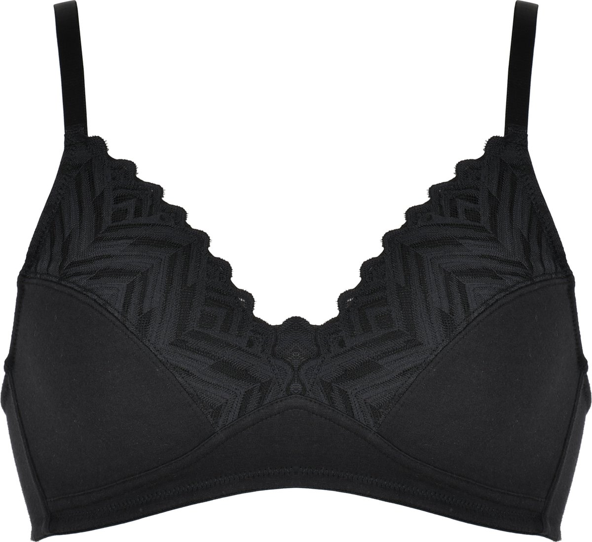 Naturana Soft bh met katoen en kant - 5083 - Zwart