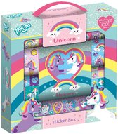 Totum Unicorn Stickers 12 rollen 500+ incl. plakboekje - speelgoed meisjes vanaf 3 jaar - knutselen met eenhoorn thema