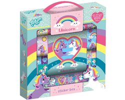 foto van Totum Unicorn Stickers 12 rollen 500+ incl. plakboekje - speelgoed meisjes vanaf 3 jaar - knutselen met eenhoorn thema
