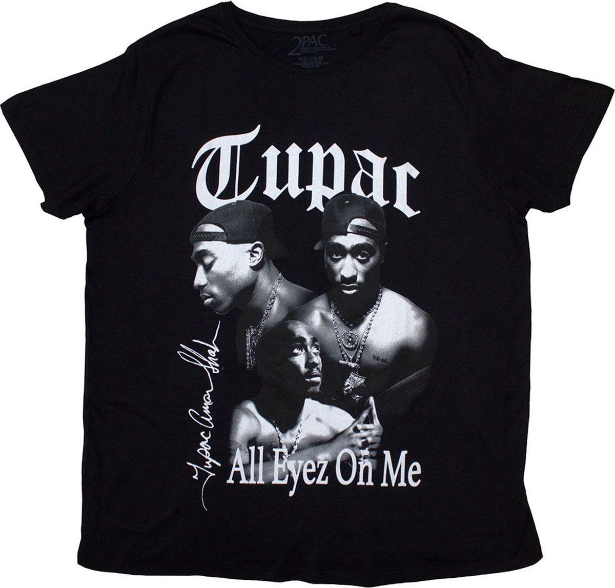 Tupac - All Eyez B&W Heren T-shirt - M - Zwart