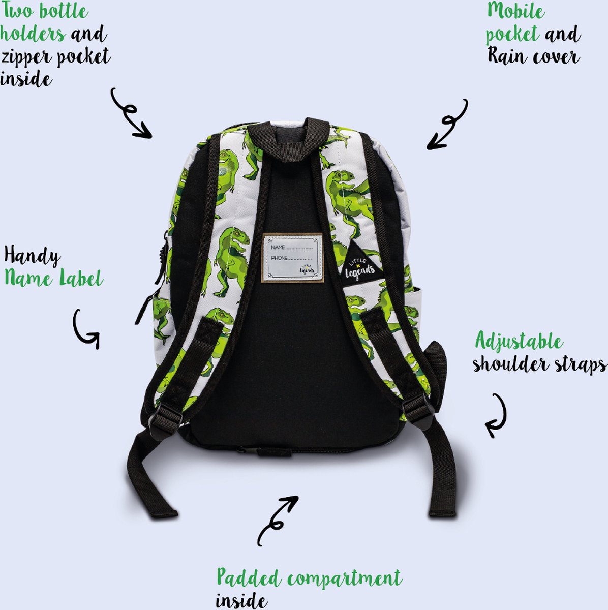 LITTLE LEGENDS BACKPACK L DINO – foto 8