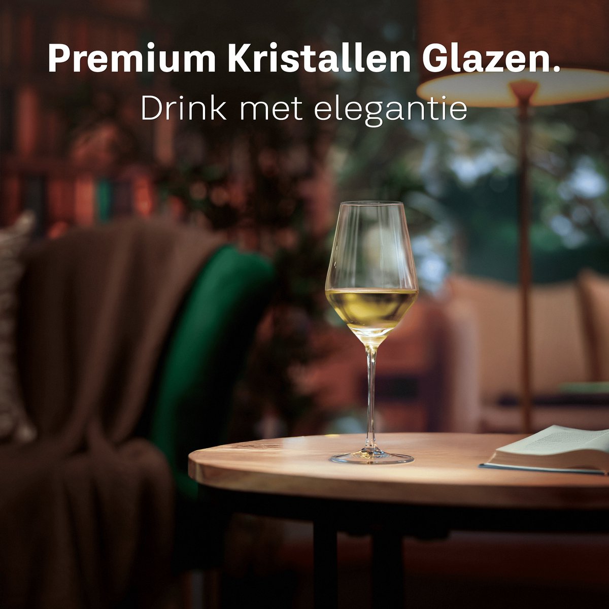 BarDeluxe® Wijnglazen Witte Wijn - Handgeblazen Kristallen Glazen 420ml - Handgemaakt & Loodvrij - Wijnglas - 4 stuks - Luxe Set voor Bar of Diner — cadeau in Koken & Dineren - foto 2