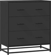 vidaXL Modern Zwart Eiken Dressoir Met 1 Lade En 2 Deuren Stylish