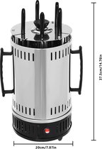 FIBILA Verticale Elektrische Grill - Kebab Grill - Kippengrill - Donergrill - Rotisserie Grill Machine - 5/6-Vork Roterende Kebab BBQ Oven - Roestvrij Staal - Elektrisch, Smaakvol en Gezond Grillen