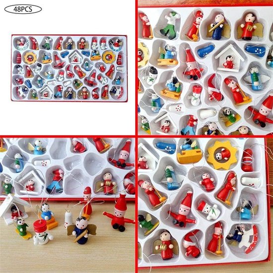 Knaak Mini Kerstsokken Kerstman - Set van 4 - Decoratie & Bestekhouders - Voor in de