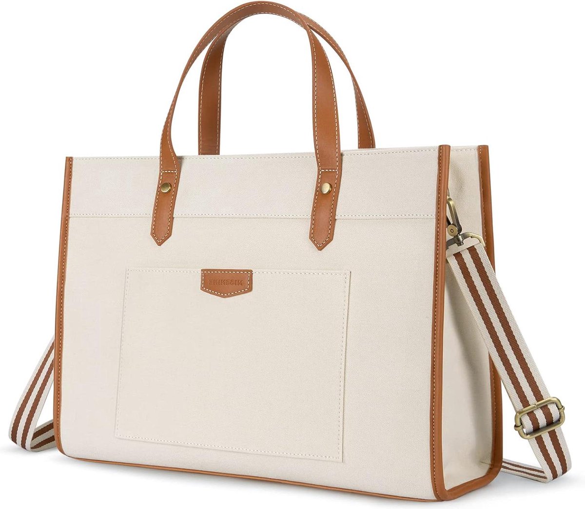 Laptoptas voor dames - canvas laptoptas - geschikt voor kantoor en reizen - 1 stuk - groen - 15,6 inch
