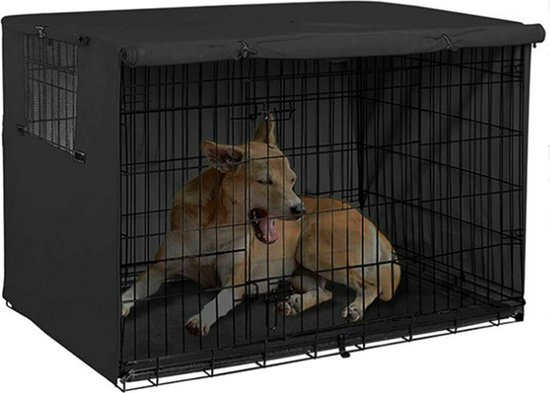 Hoes voor hondenbench, Waterdichte hoes voor hondenkooien voor draadkratten Outdoor Pet Kennel Crate Cover kennel Accessoires, Eenvoudig aan te zetten, opstijgen en afstellen,XL
