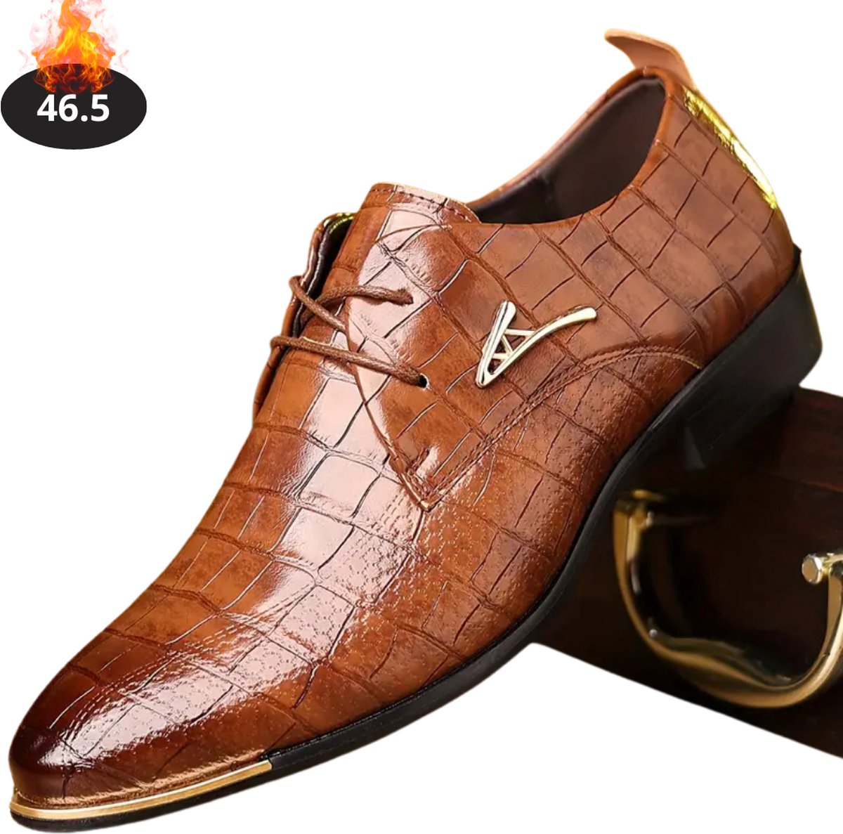 Nivard Nette Schoenen Heren Business Schoenen Bruiloft Kantoorschoenen Leer Met Veters Donkerbruin