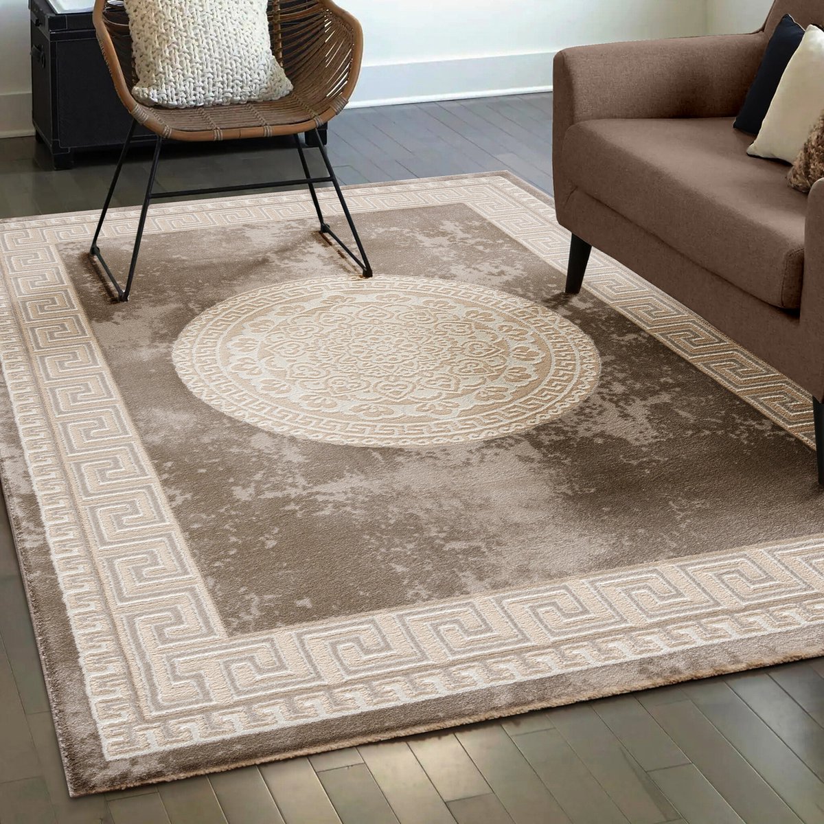 Muratap Harmony Oosters Vloerkleed Medaillon Beige- 200x280CM