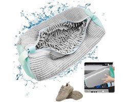 Waszak Schoenen - Laundry bag - Waszakken voor Sneakers - Schoenenwaszak Wasmachine - Schoenenwaszak - Waszak Schoenenzak - 39 x 19 cm - grijs - Polyester