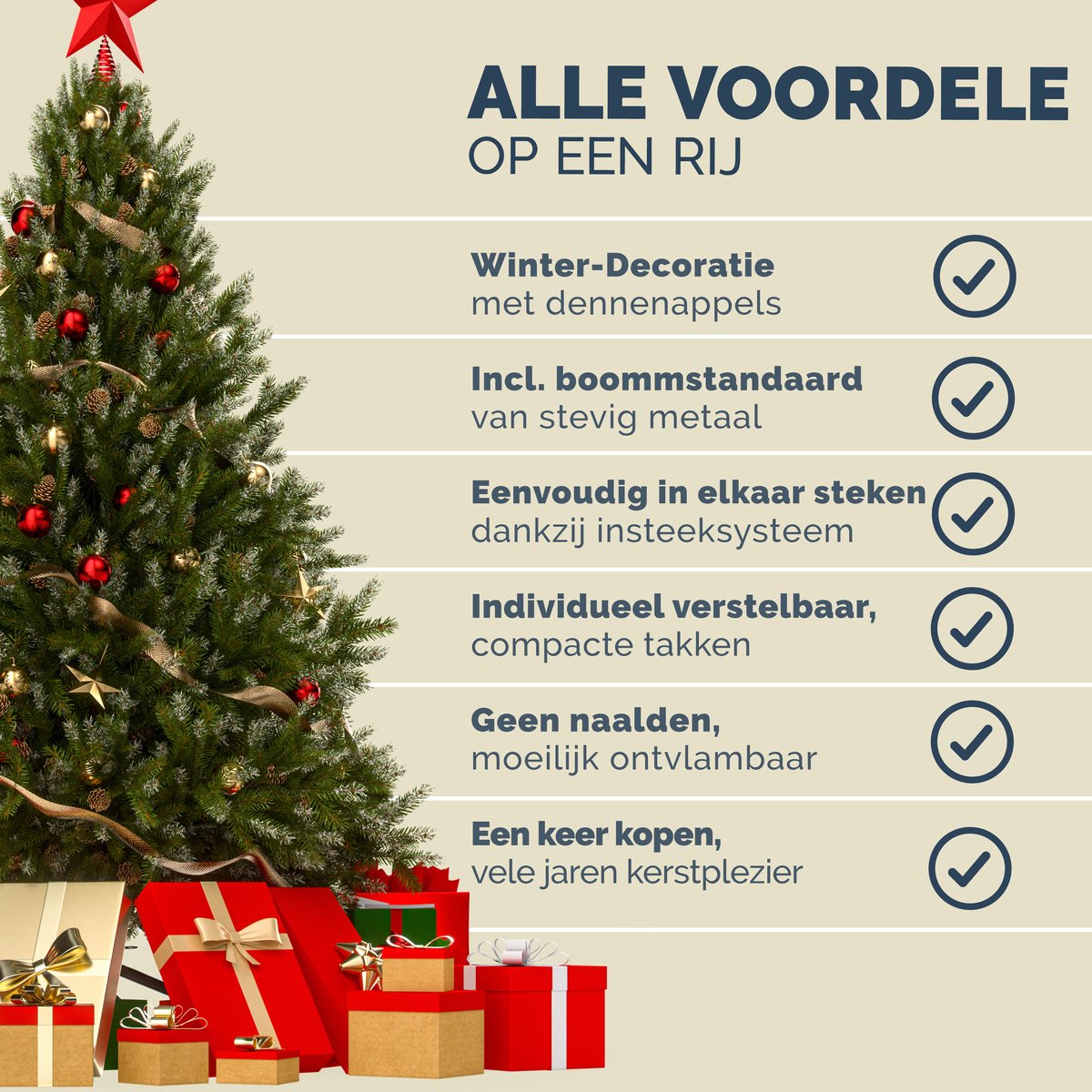 Casaria Kunstkerstboom - Sneeuweffect Dennenappels 180cm - Groen Wit – foto 2