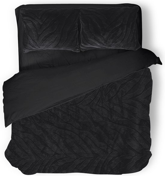 Eleganzzz Dekbedovertrek Jacquard Rabbit Fur - Black - Teddy Pluche - Dekbedovertrek 240x200/220cm - Teddy Dekbedovertrek - Lits Jumeaux dekbedovertrekken - 240x220cm - Fluffy Dekbedovertrek van Merkloos — afbeelding 3