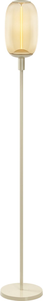 LEDVANCE DECOR STICK TALL grondlamp, 1 x E27, beige, edelstaal, individuele verlichtingsscenario's, ideaal voor woonruimtes, schakelaar met voetbediening, modern ontwerp, E27-lampvoet, decoratief