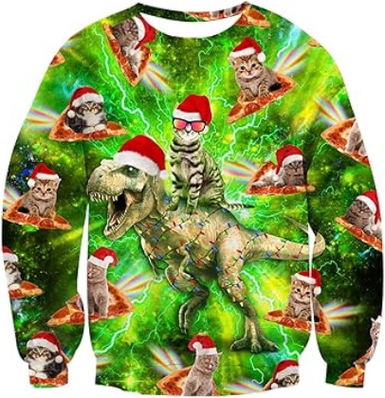 Kersttrui voor dames, grappige kersttrui met lange mouwen