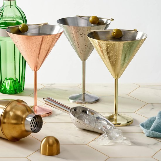 Conjunto de barra de cobre, 7 peças, barra de cobre rosé, misturador de bebida