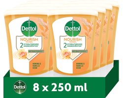 Dettol No-Touch Navulling Handzeep - Extra Care Honey & Sheabutter 250ML - 8 Stuks - Voordeelverpakking