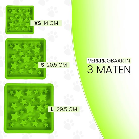 Eat Slow Live Longer Star Voerbak S – Ø 20.5 cm - Anti-schrok voerbak – Slow feeder voor honden – Anti-slip – Geschikt voor de kleinere hond - Groen