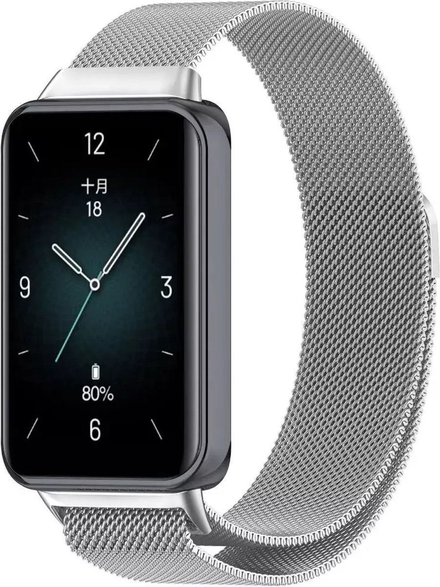 Strap-it Milanees RVS bandje / Milanese band - geschikt voor de Honor Band 9 (zilver)