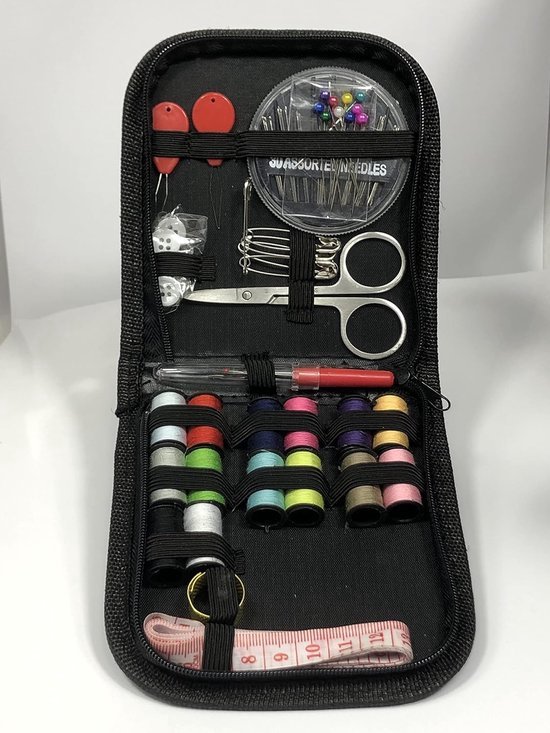 ARTIKA Naaiset voor volwassenen en kinderen, 106-delig, kleine beginnersset met veelkleurige draad, naalden, scharen, vingerhoedjes en clips, noodreparatie- en reissets, naai-accessoires en