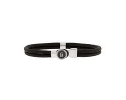 STEEL & BARNETT ® - Stalen armband - heren - Riptide Touw Armband Zwart/Zilver - Zwart/Zilver - 18.5 CM