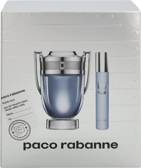 Paco Rabanne Invictus Giftset - 100 ml eau de toilette spray + 20 ml eau de toilette spray - cadeauset voor heren