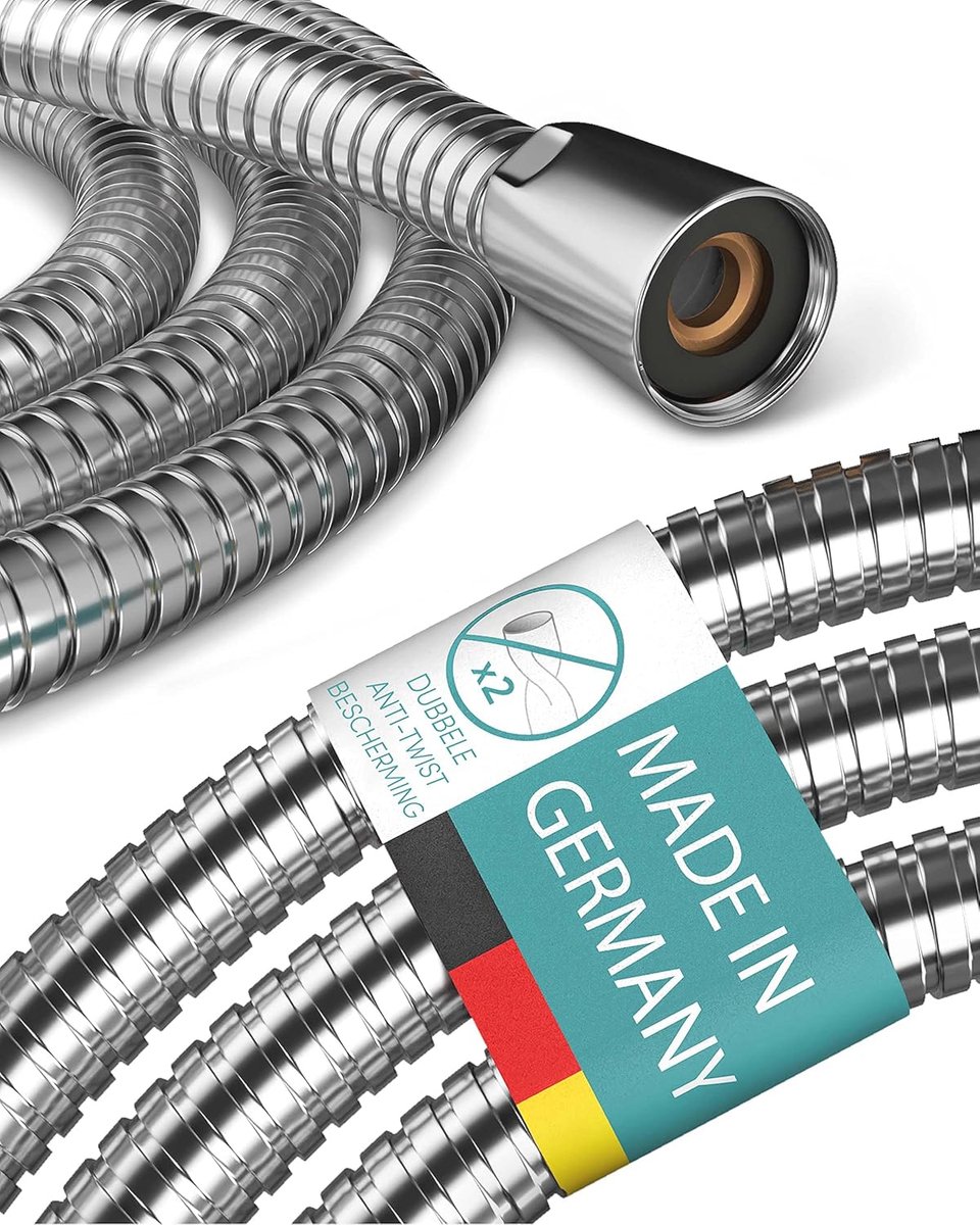 Doucheslang 160cm met dubbele anti-twist bescherming - Flexibel en knikbestendig - Universele ½" aansluitmaat