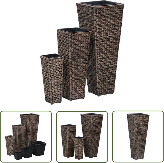 Decorasian Wandmand voor opslag en organisatie, gevlochten van waterhyacint – Organizer hangmand voor rasterwand of stangen en ladders – Hangmand met haak