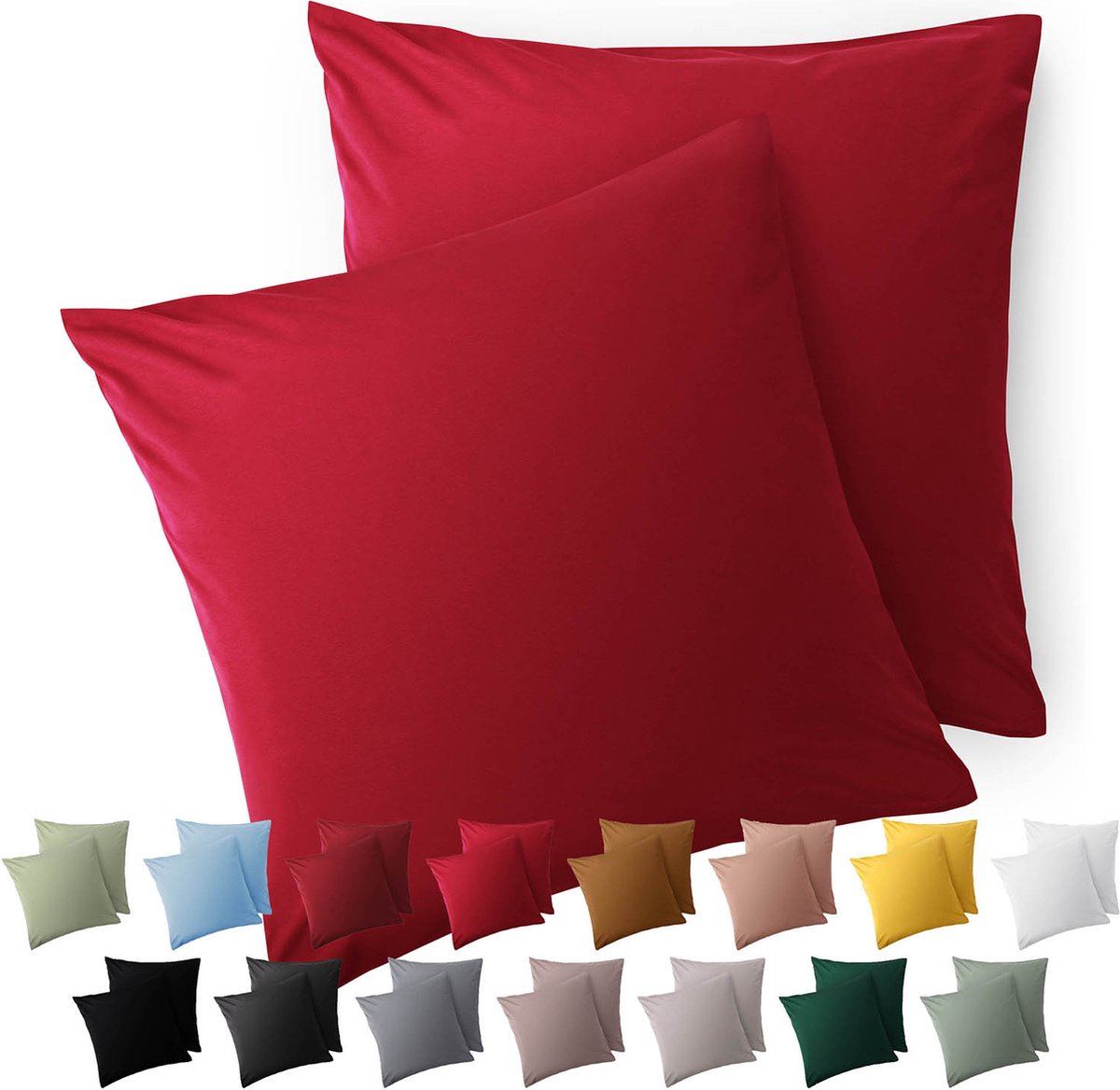Blumtal Kussensloop Microvezel Kussenhoes 80 x 80 cm - Rood - Set van 2