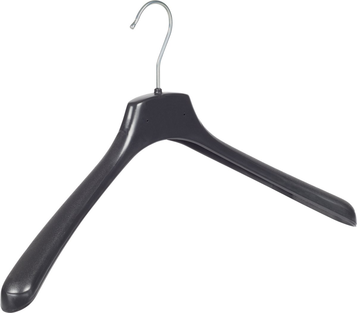 De Kledinghanger Gigant - Mantelhanger - Kostuumhanger - Jassenhanger - Volwassenen - FR46 - 30 Stuks - Kunststof - Zwart - Gebogen Model - Schouderverbreding 3,3 cm - 46 cm - Kledinghanger - Kleerhanger - FR-Serie (FR46_00/30)