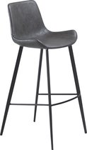 Set van 2 Danform Hype barstoel vintage grijs PU kunstleer, zwarte poten.